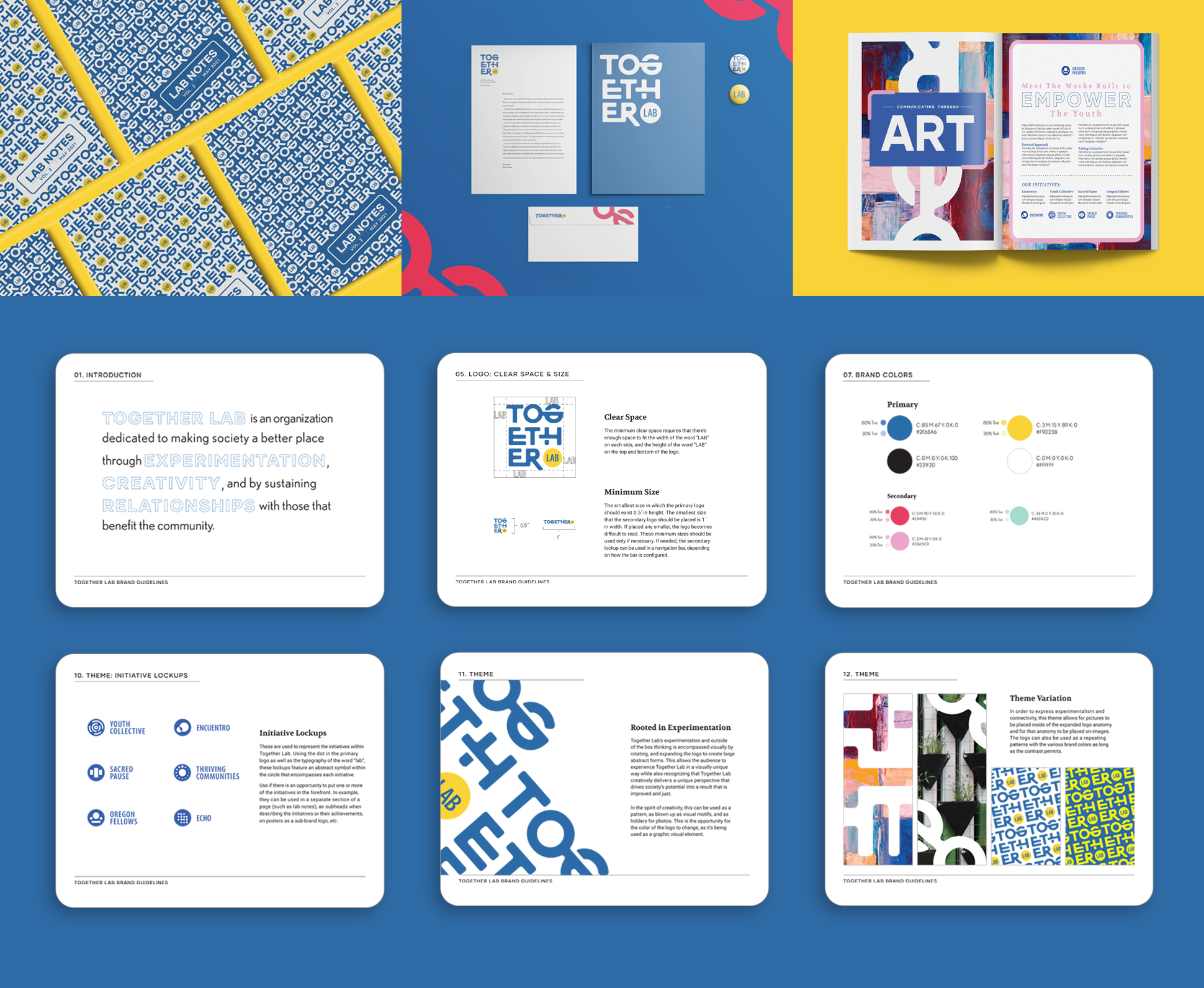 Newsletter, stationary, magazine mockup, and brand guidelines